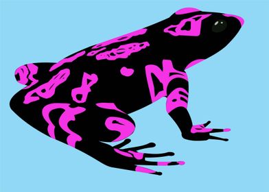 pink black frog