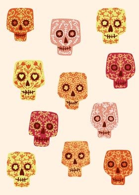 Dia de los Muertos Skulls