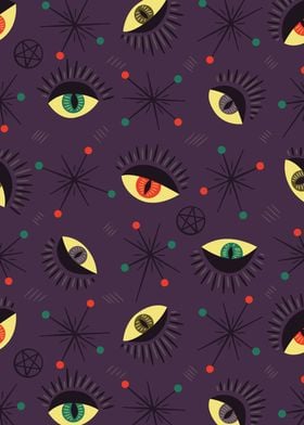 Witch Eyes Spooky Pattern