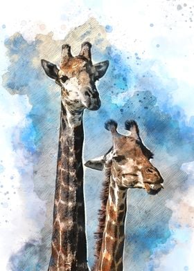 Watercolor Giraffe