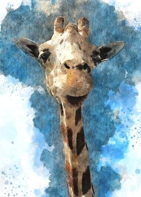 Watercolour Giraffe