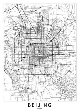 Beijing White Map