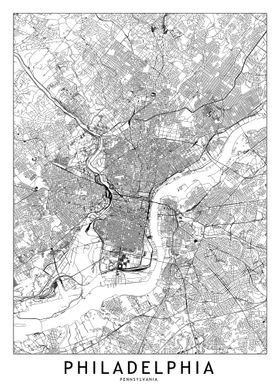 Philadelphia White Map