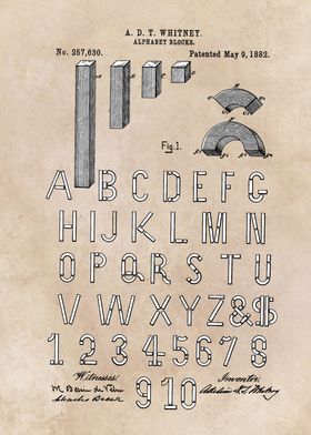 patent Whitney Alphabet bl