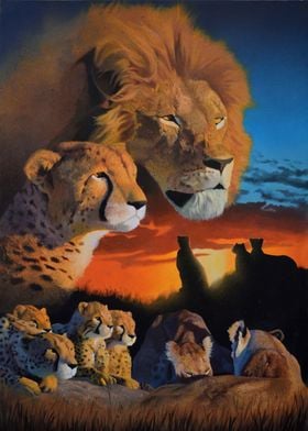 Lion and Cheetah