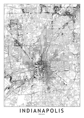 Indianapolis White Map