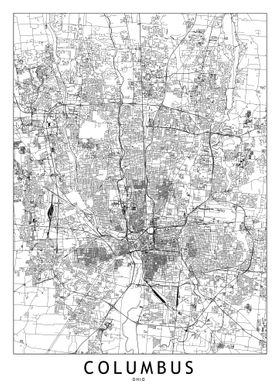 Columbus White Map