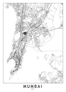 Mumbai White Map