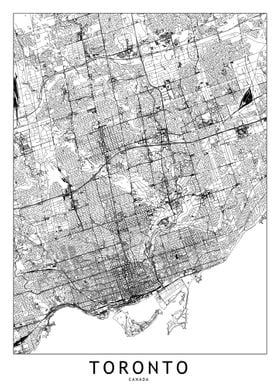 Toronto White Map