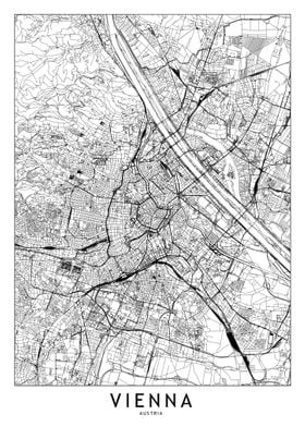 Vienna White Map