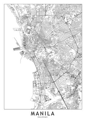 Manila White Map