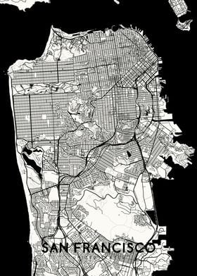 San Francisco map white