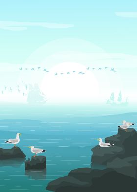 Sea and Seaguls