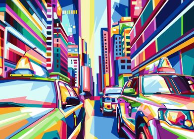 City in Style WPAP Pop Art