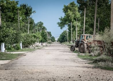 Tractor by the road