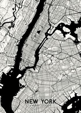 New York map white