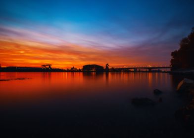 Dusk at River Rhine