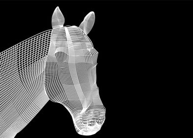 mesh horse black and white