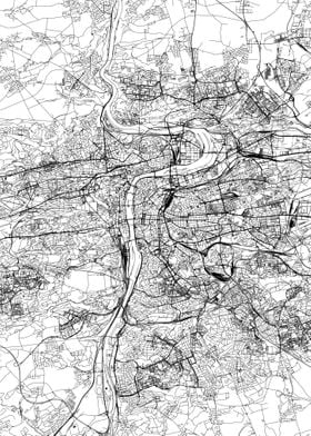 Prague White Map