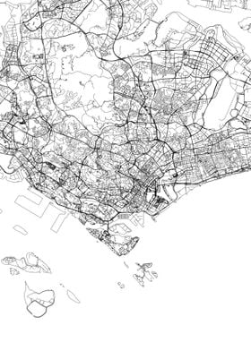 Singapore  White Map