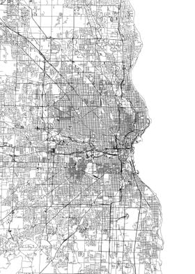 Milwaukee White Map