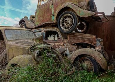 Classical abandoned cars