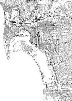 San Diego White Map