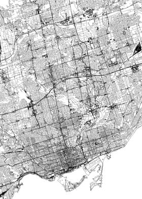 Toronto White Map