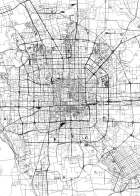 Beijing White Map