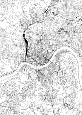 Cincinnatti White Map