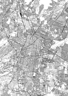 Mexico City White Map