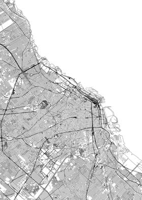 Buenos Aires White Map