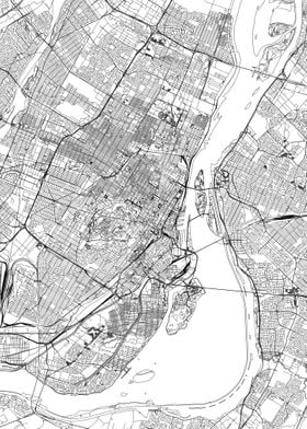 Montreal White Map