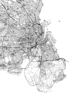 Copenhagen White Map