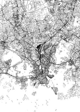 Helsinki White Map