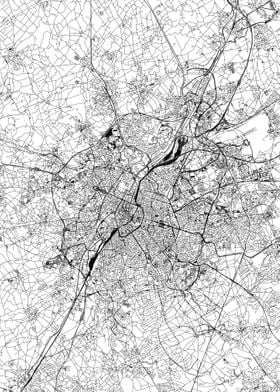 Brussels White Map