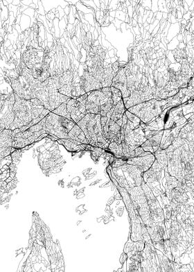 Oslo White Map