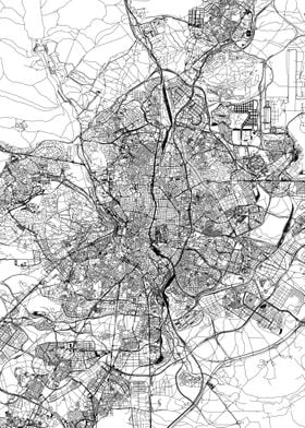 Madrid White Map