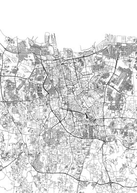 Jakarta White Map