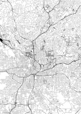 Atlanta White Map