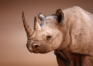 Black Rhinoceros portrait