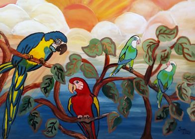 Macaws and Parrots