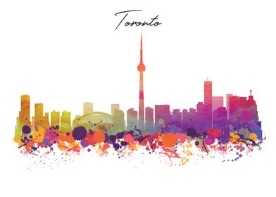 Toronto Skyline Watercolor