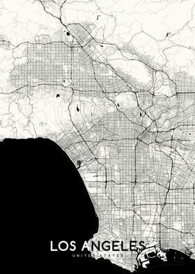 Los Angeles map white