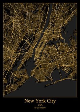 New York City map USA