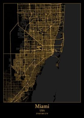 Miami USA map