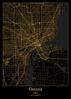 Detroit city map