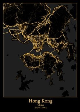 Hong Kong China map
