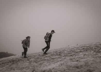 Kids on the fog