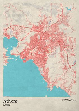 Athens city map